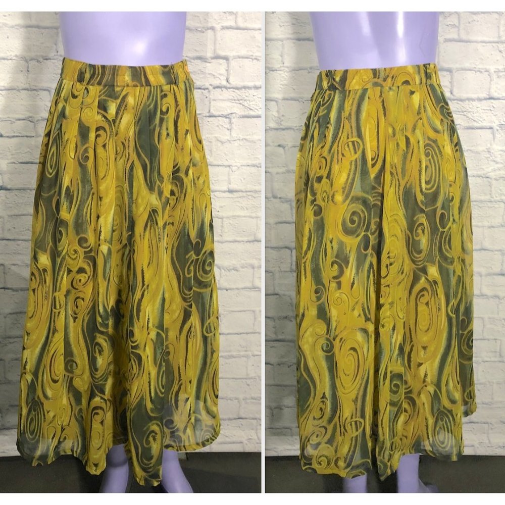 Vintage Up To You Psychedelic Womens Lined BOHO Long Button  S/M Skirt